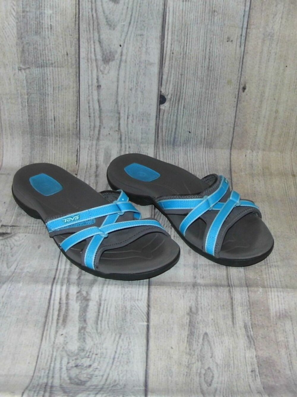 TEVA Tirra Slide Blue Slide Sandals Womens Size 8